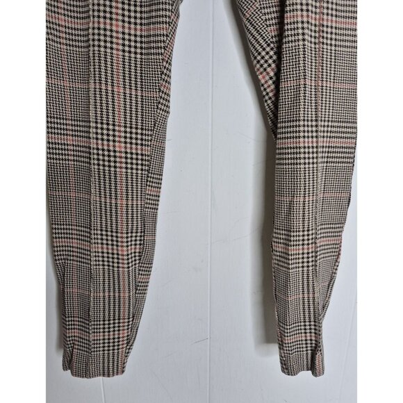 Old Navy Brown Red Stevie Printed Ponte-Knit Pants Hounds Tooth Pattern Sz M - Picture 2 of 8